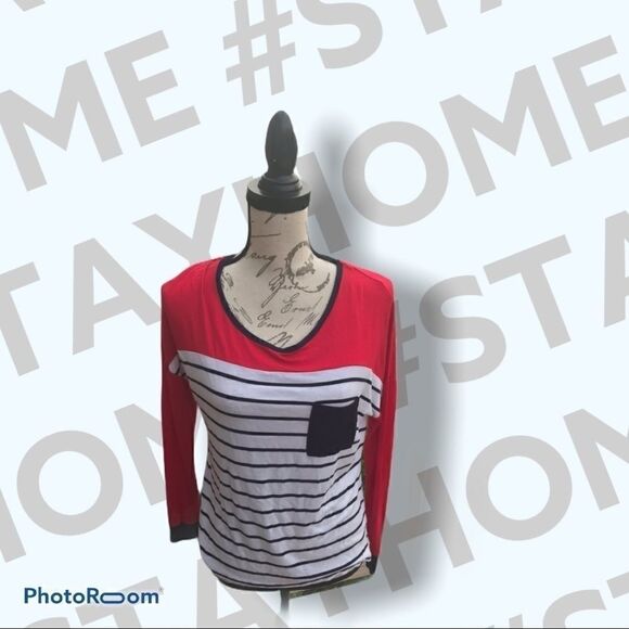 Zenana Outfitters Small Red Long Sleeve Blouse - Picture 3 of 9